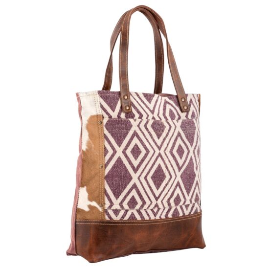 Maroon Geometric Tote Bag - Image 2