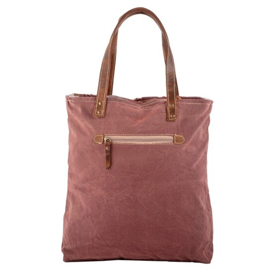 Maroon Geometric Tote Bag - Image 3