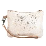 Glitzy  White Golden pouch