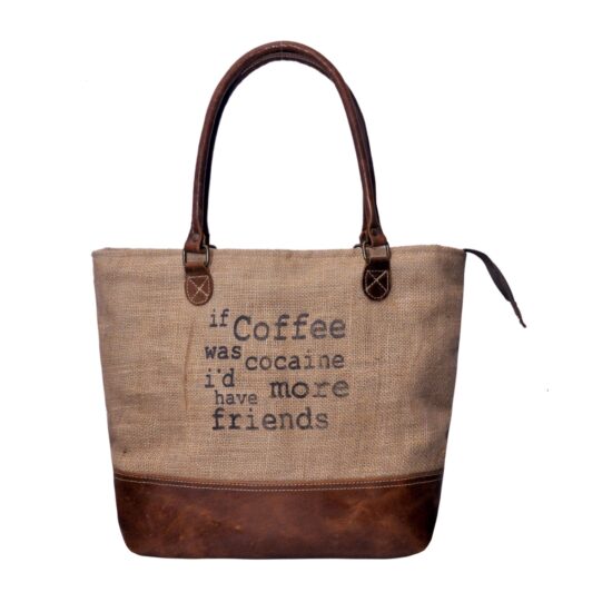 "Coffee…."  Print Jute Tote Bag